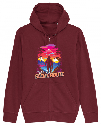 in stil synthwave - Take the scenic route Burgundy
