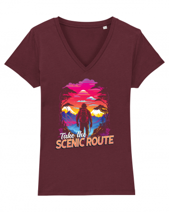 in stil synthwave - Take the scenic route Burgundy