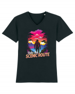 in stil synthwave - Take the scenic route Tricou mânecă scurtă guler V Bărbat Presenter