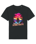 in stil synthwave - Take the scenic route Tricou mânecă scurtă Unisex Rocker