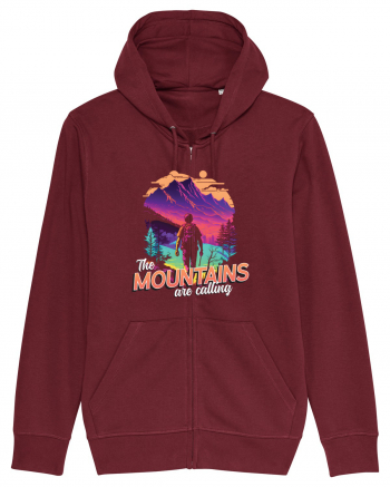 in stil synthwave - The mountains are calling Burgundy