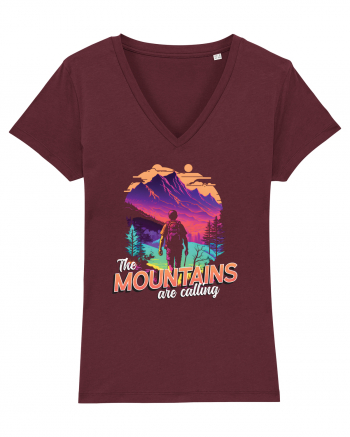 in stil synthwave - The mountains are calling Burgundy