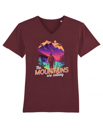 in stil synthwave - The mountains are calling Burgundy
