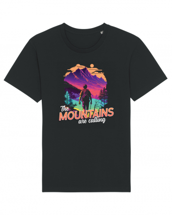 in stil synthwave - The mountains are calling Tricou mânecă scurtă Unisex Rocker