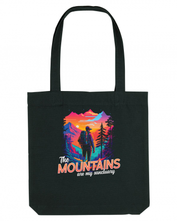 in stil synthwave - The mountains are my sanctuary Black