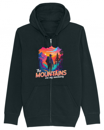 in stil synthwave - The mountains are my sanctuary Black