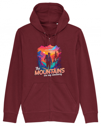 in stil synthwave - The mountains are my sanctuary Burgundy