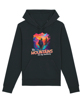 in stil synthwave - The mountains are my sanctuary Black