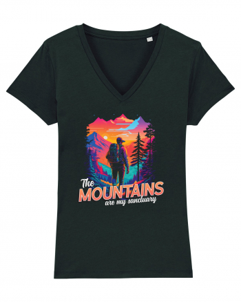 in stil synthwave - The mountains are my sanctuary Black