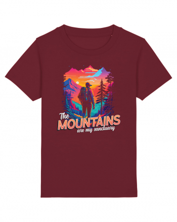 in stil synthwave - The mountains are my sanctuary Burgundy