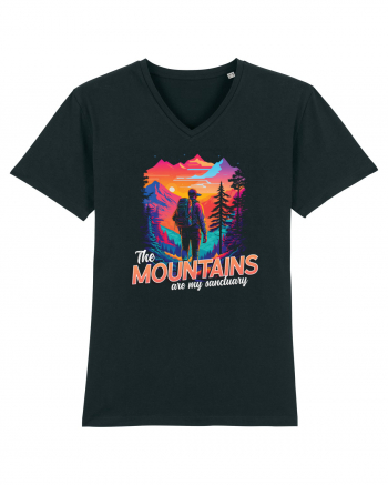 in stil synthwave - The mountains are my sanctuary Black