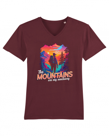 in stil synthwave - The mountains are my sanctuary Burgundy