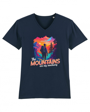 in stil synthwave - The mountains are my sanctuary French Navy