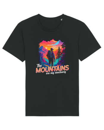 in stil synthwave - The mountains are my sanctuary Black