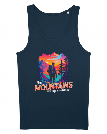 in stil synthwave - The mountains are my sanctuary Navy