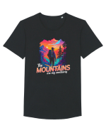 in stil synthwave - The mountains are my sanctuary Tricou mânecă scurtă guler larg Bărbat Skater
