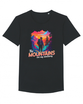 in stil synthwave - The mountains are my sanctuary Black