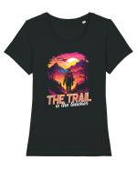 in stil synthwave - The trail is the teacher Tricou mânecă scurtă guler larg fitted Damă Expresser