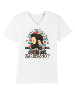 Gentlemen's Barbershop Shaving & Haircut Tricou mânecă scurtă guler V Bărbat Presenter