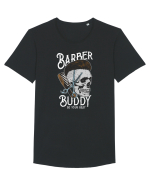 Barber Buddy Be Your Best Tricou mânecă scurtă guler larg Bărbat Skater