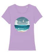 Summer Vibe Tricou mânecă scurtă guler larg fitted Damă Expresser