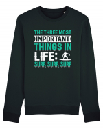  The three most important things in life: surf,surf, surf Bluză mânecă lungă Unisex Rise