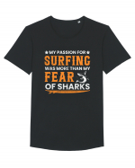 My passion for surfing was more than my fear of sharks Tricou mânecă scurtă guler larg Bărbat Skater