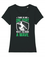 There is no one right way to ride a wave Tricou mânecă scurtă guler larg fitted Damă Expresser