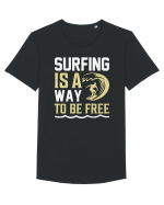 Surfing is a way to be free Tricou mânecă scurtă guler larg Bărbat Skater