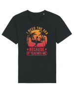 I need the sea because it teaches me Tricou mânecă scurtă Unisex Rocker