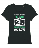 It's not tragic to die doing something you love Tricou mânecă scurtă guler larg fitted Damă Expresser