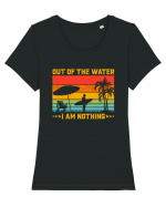 Out of the water, I am nothing Tricou mânecă scurtă guler larg fitted Damă Expresser