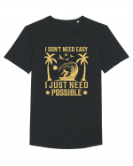 I don't need easy, I just need possible Tricou mânecă scurtă guler larg Bărbat Skater