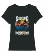 Surfing makes me happy so that's just what I plan on doing Tricou mânecă scurtă guler larg fitted Damă Expresser