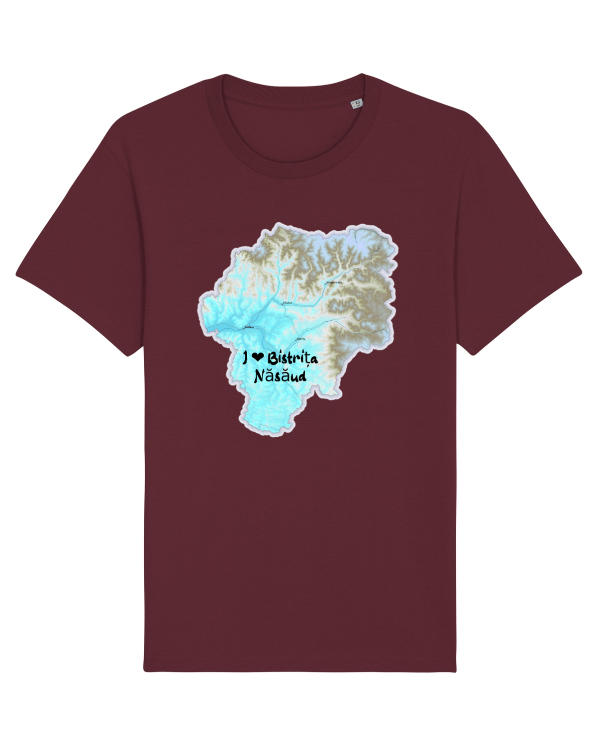 Tricou mânecă scurtă Unisex Rocker Burgundy