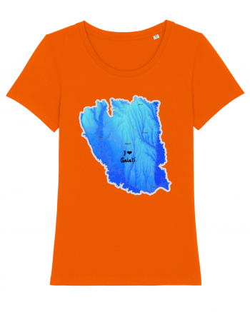 Galați County Map Bright Orange