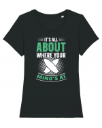 It's all about where your mind's at. Tricou mânecă scurtă guler larg fitted Damă Expresser