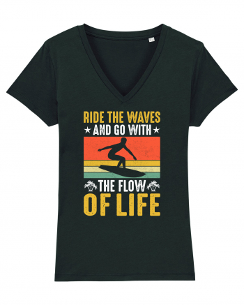 Ride the waves and go with the flow of life Black