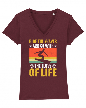 Ride the waves and go with the flow of life Burgundy