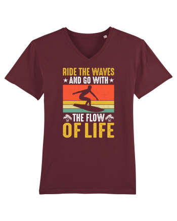 Ride the waves and go with the flow of life Burgundy