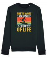 Ride the waves and go with the flow of life Bluză mânecă lungă Unisex Rise