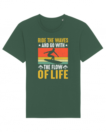 Ride the waves and go with the flow of life Bottle Green