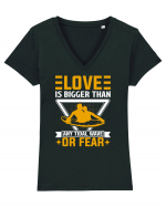 Love is bigger than any tidal wave or fear Tricou mânecă scurtă guler V Damă Evoker