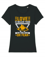 Love is bigger than any tidal wave or fear Tricou mânecă scurtă guler larg fitted Damă Expresser