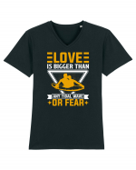 Love is bigger than any tidal wave or fear Tricou mânecă scurtă guler V Bărbat Presenter