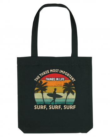 The three most important things in life surf, surf, surf. Black