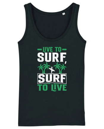 Live to surf, surf to live Black