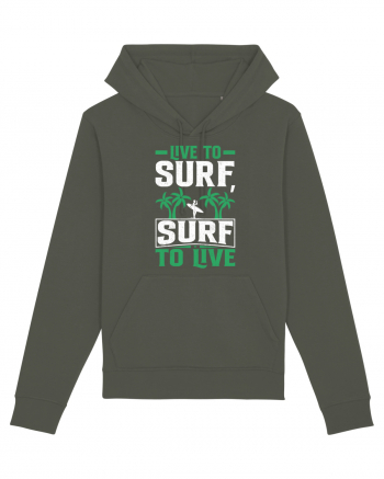 Live to surf, surf to live Khaki