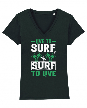 Live to surf, surf to live Black