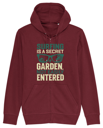Surfing is a secret garden, not easily entered. Burgundy
